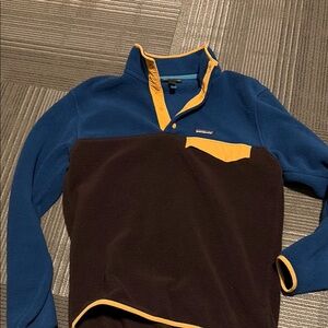 Patagonia Blue and Brown Fleece Pullover